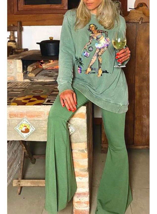 calca flare moletim oliva 3