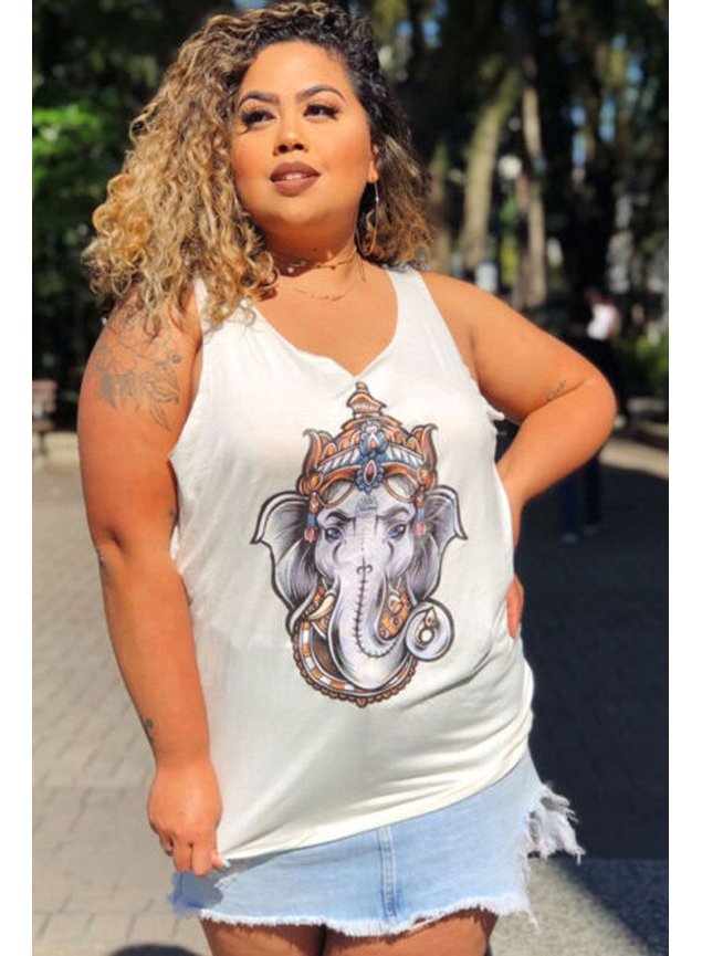 regata cavada plus size off white ganesha 1