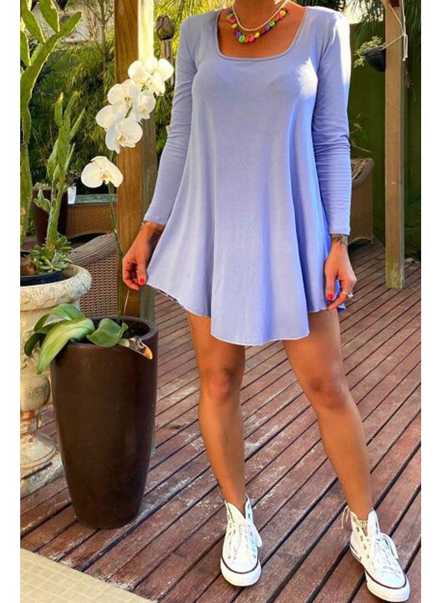 vestido bata manga longa lavanda 1