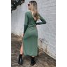 vestido midi canelado oliva 2