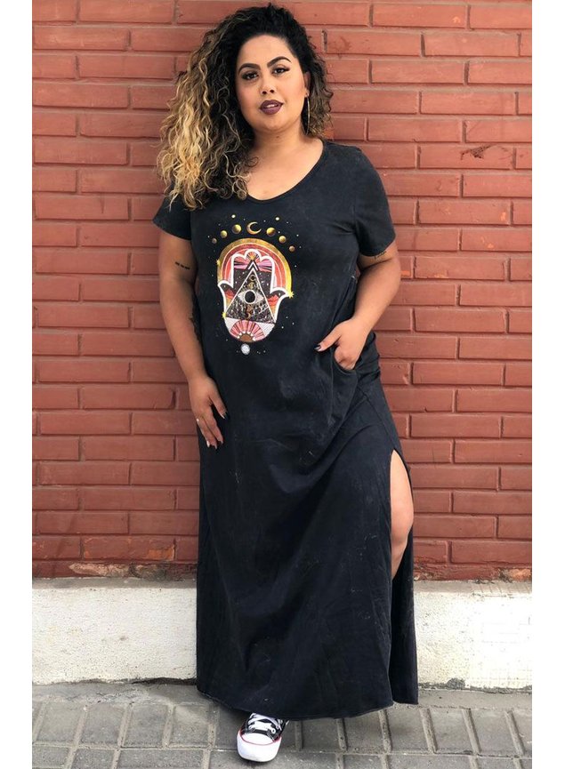 vestido longo estonado hansa