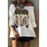blusa ampla manga off white kombi