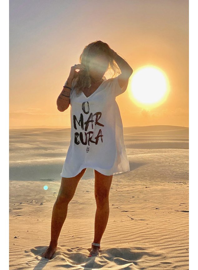 vestido curto off white o mar cura