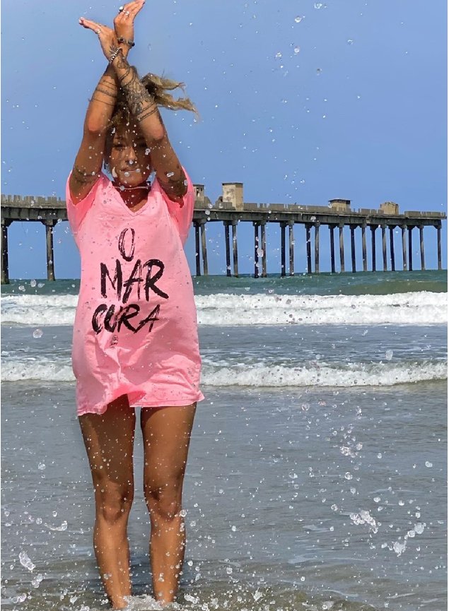 vestido curto o mar cura rosa