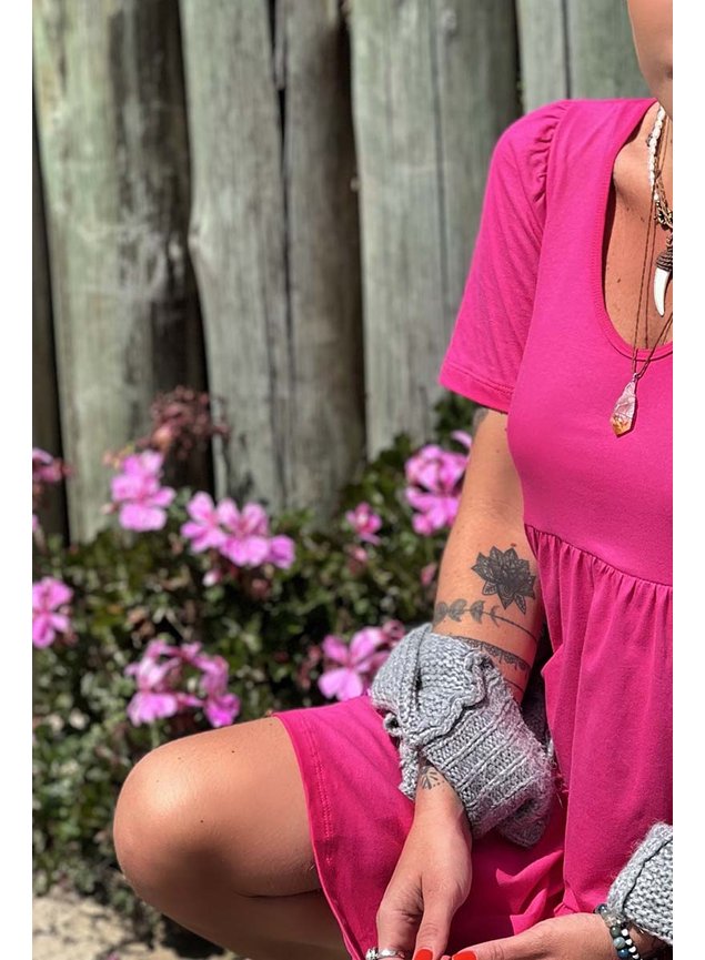 vestido curto primavera rosa 1