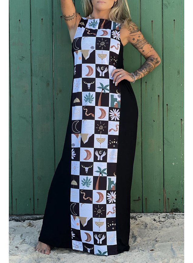 vestido longo regata elementos