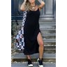 vestido midi canelado preto 1