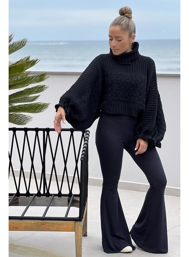 blusa tricot cropped preto 3