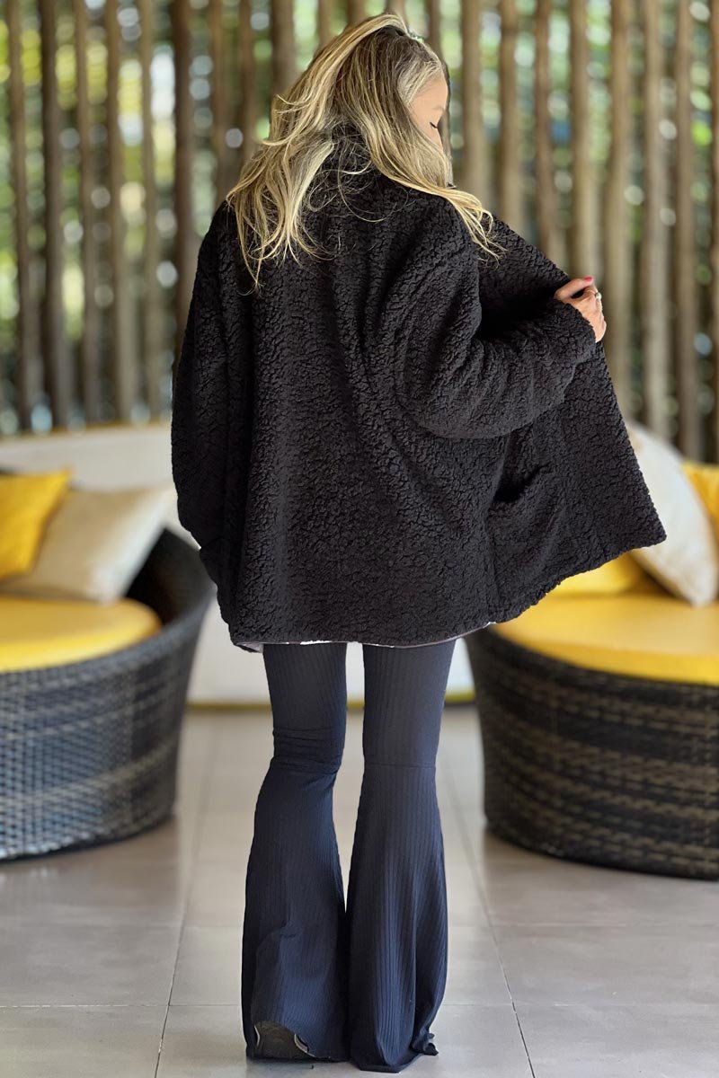 Casaco Teddy 2 em 1 Preto Moon