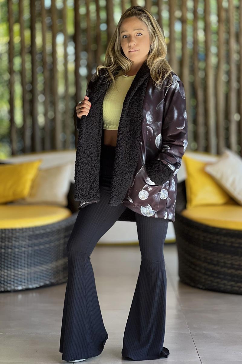 Casaco Teddy 2 em 1 Preto Moon