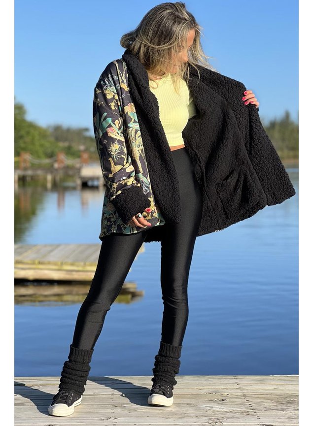 casaco teddy de pelinho preto 2 em 1 floresta mistica 5