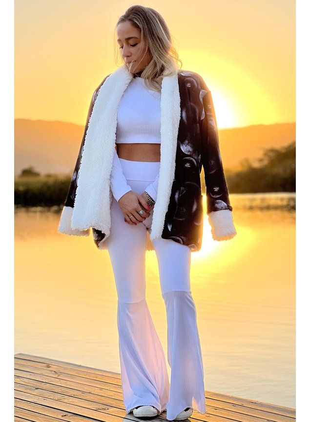 casaco teddy de pelinho branco 2 em 1 moon 2