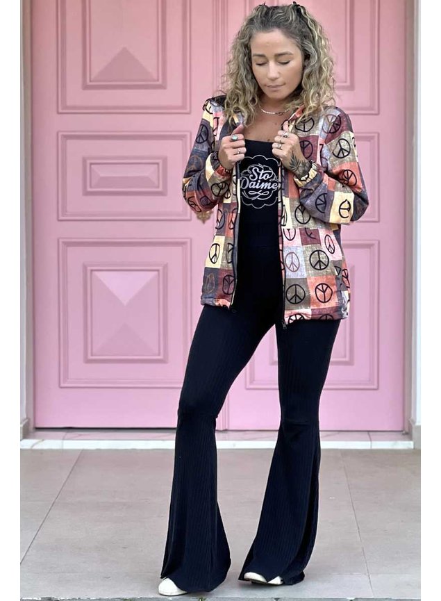 jaqueta com capuz ziper peace 8