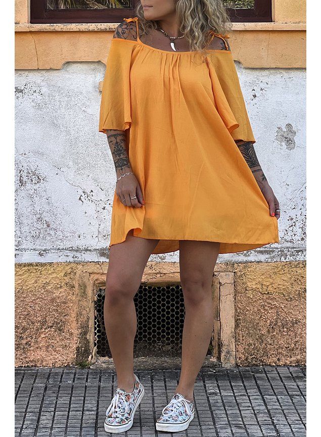 vestido gode karine laranja