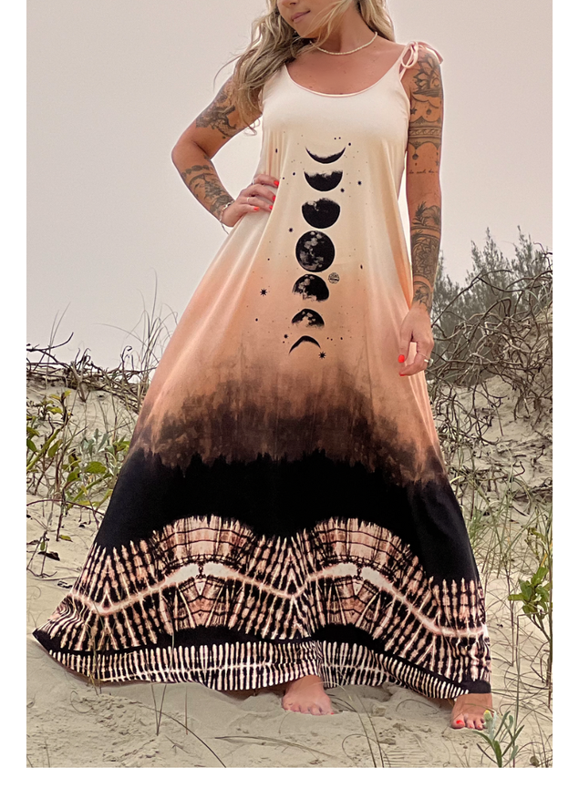 vestido longo moon tie dye