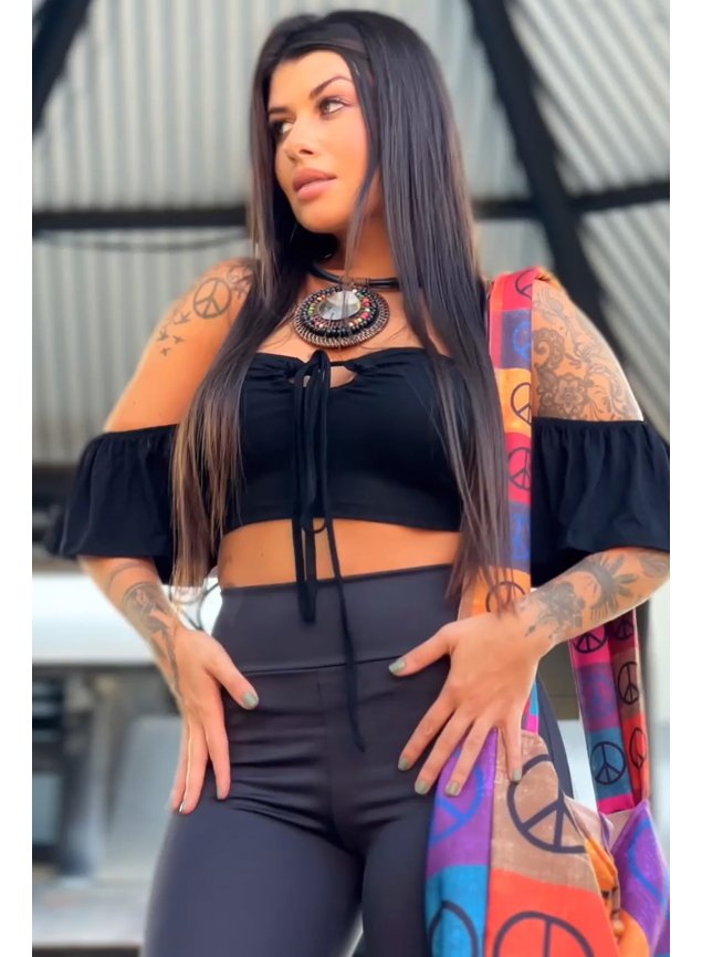 top cropped ciganinha preto 2