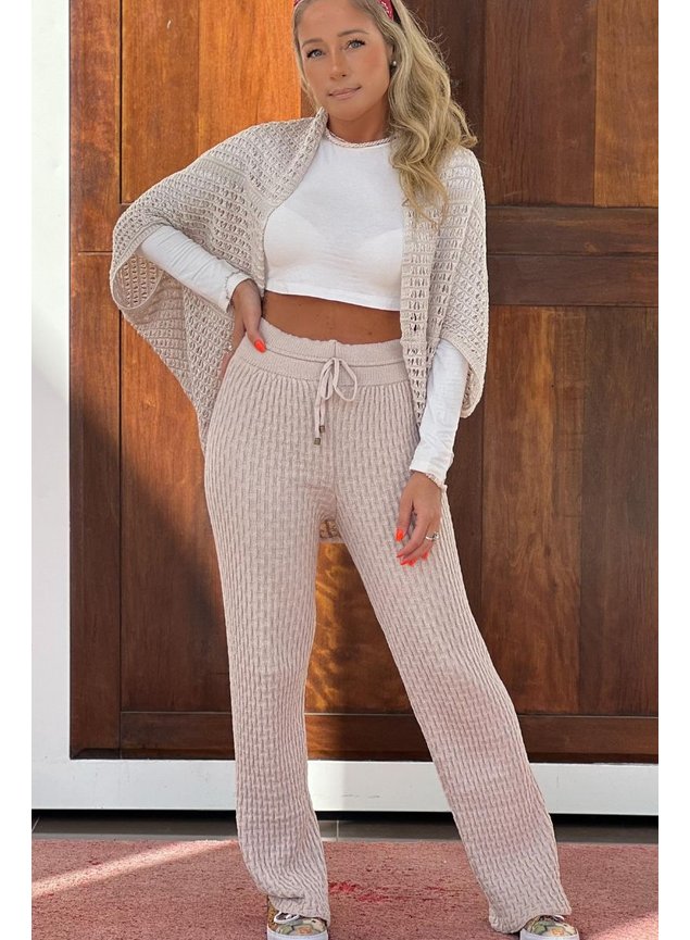 calca tricot comfy areia 6