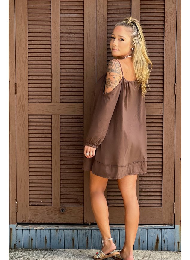 vestido bata marrom olho grego 3