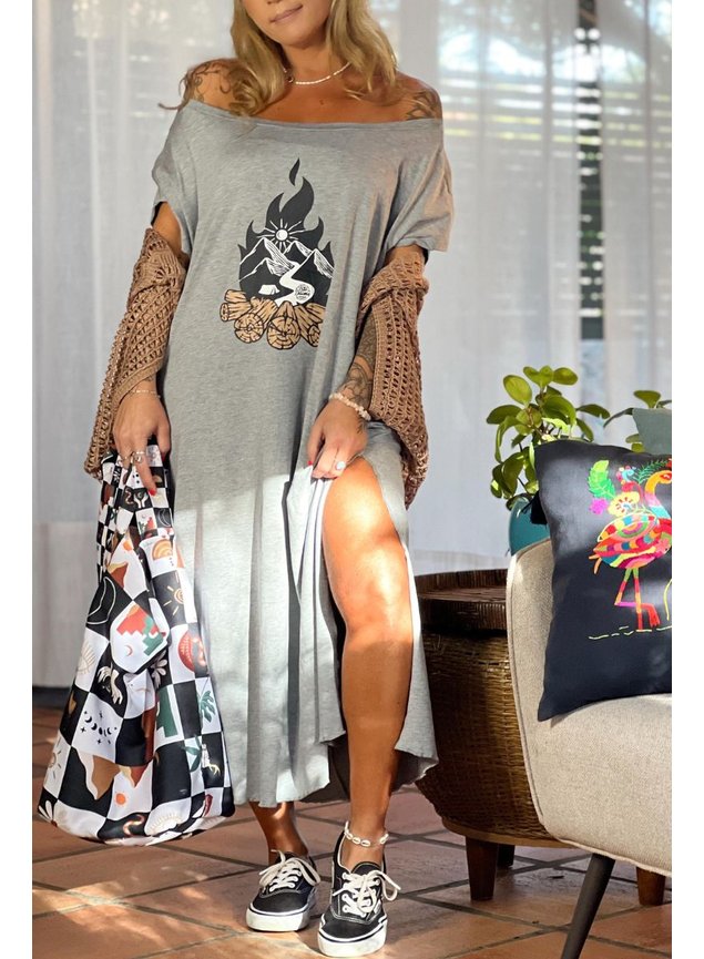 vestido midi canoa cinza mescla fogueira 2
