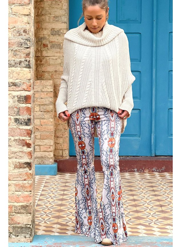 calca flare estampada olho grego 1