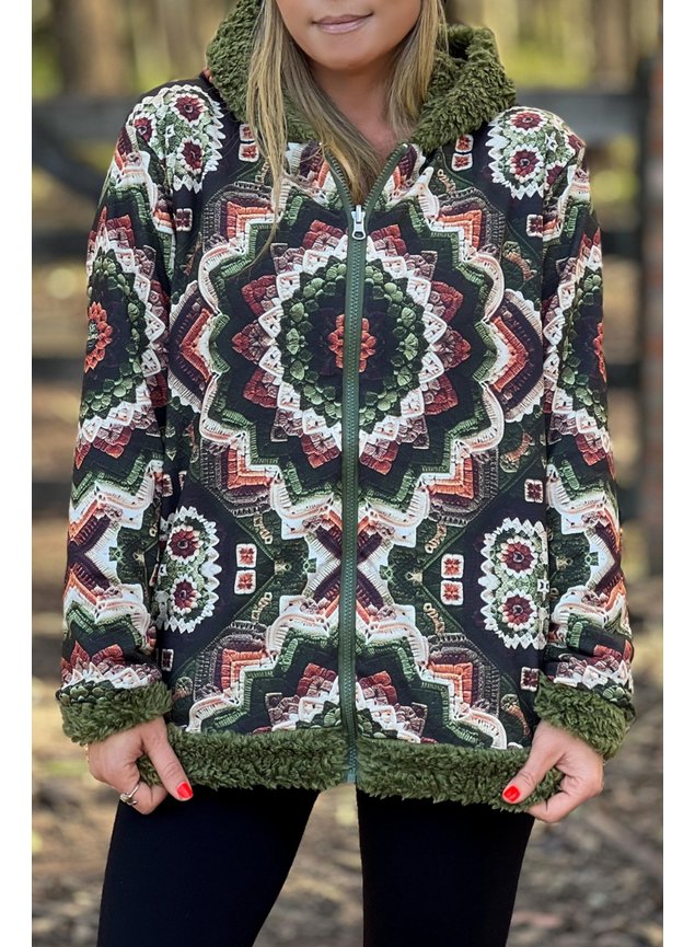 casaco teddy verde ethnic 3