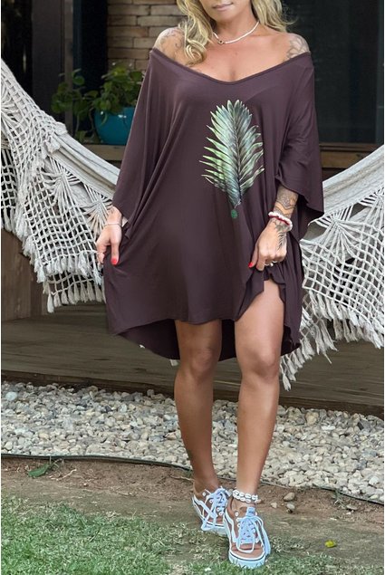kaftan marrom folha de palmeira 2