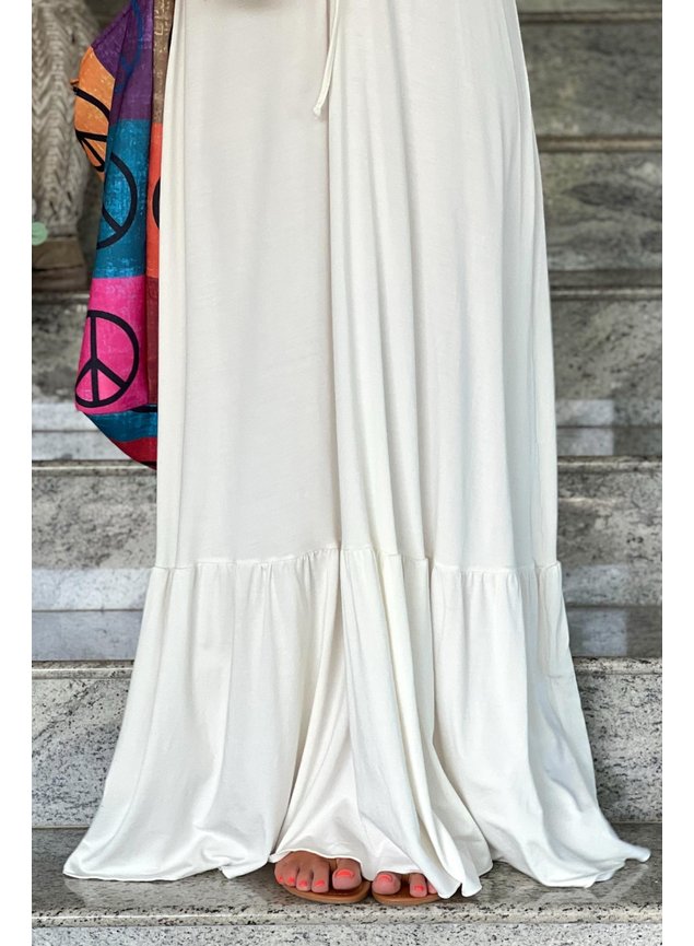 vestido maira longo off white