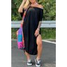 vestido midi canoa preto