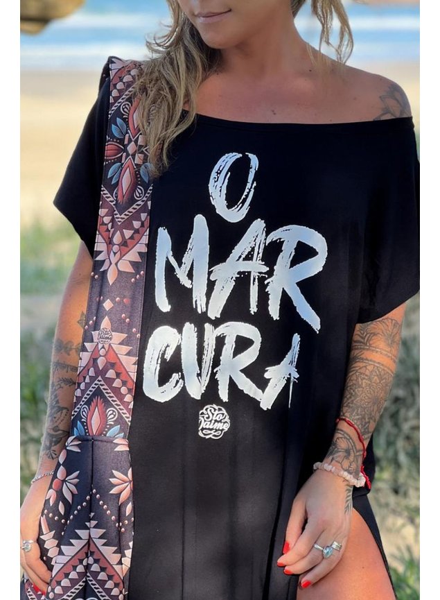 vestido midi canoa preto o mar cura 2