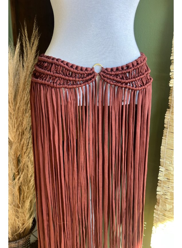 saia boho macrame marrom