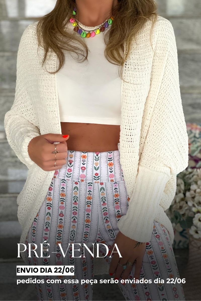 Cardigan Tricot Veneza Off-White